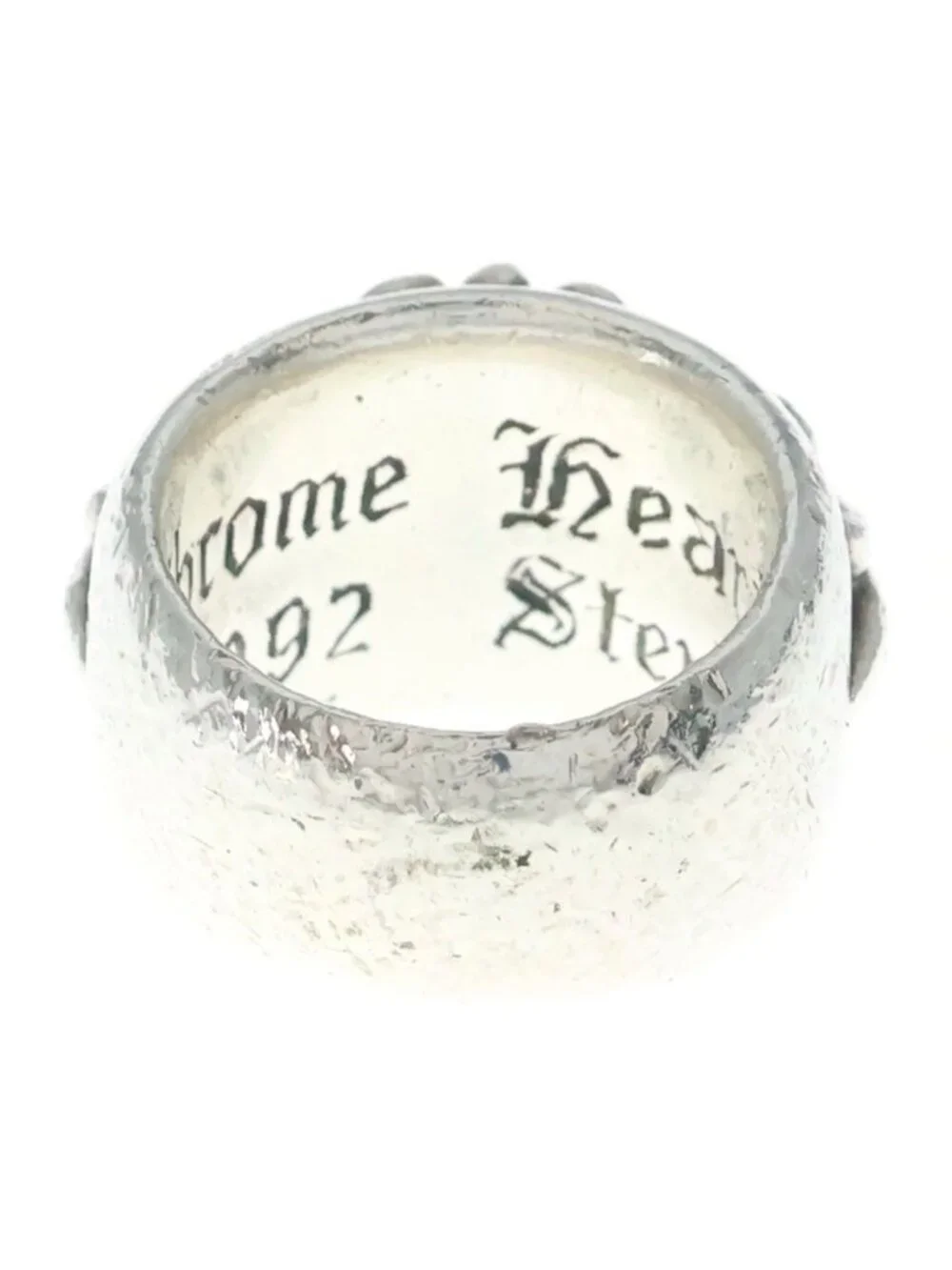 Chrome Hearts Flrl Floral Cross Ring Silver